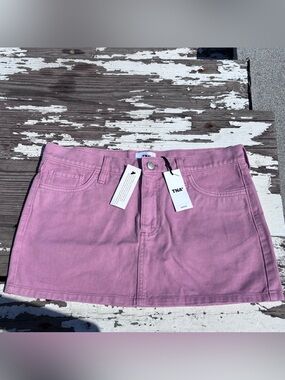 Aritzia BNWT TNA Pink Denim Mini Skirt